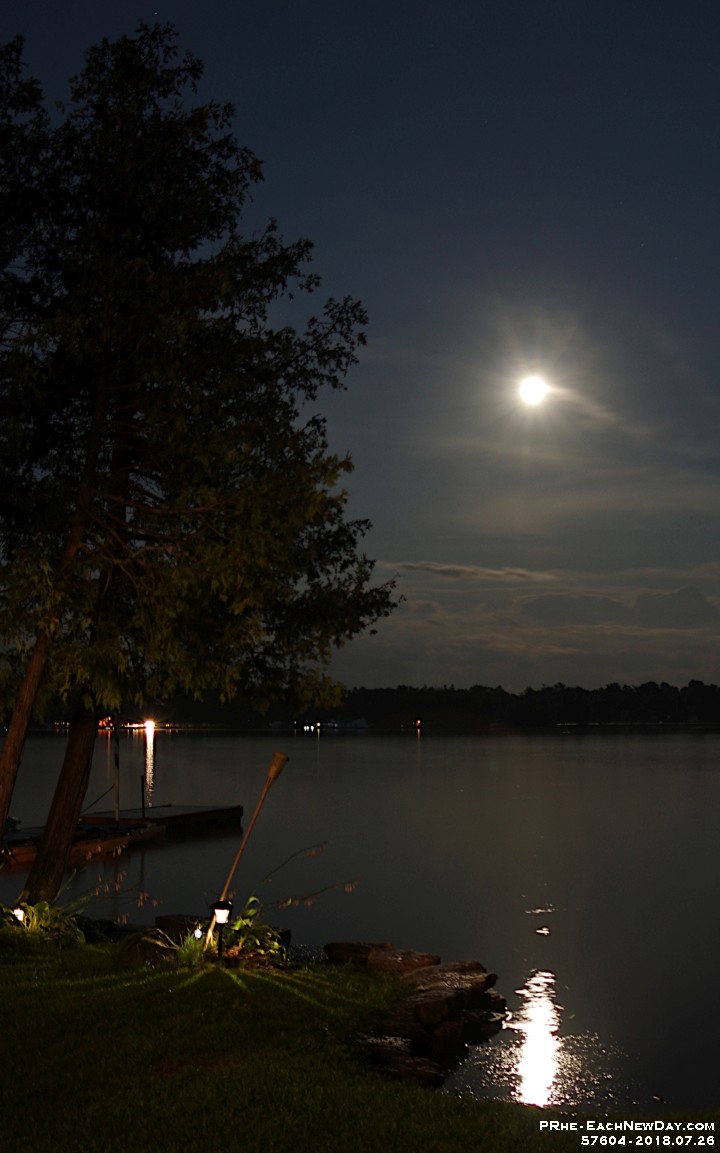 57604RoCrLeUsm - Moon and reflection on Sturgeon Lake